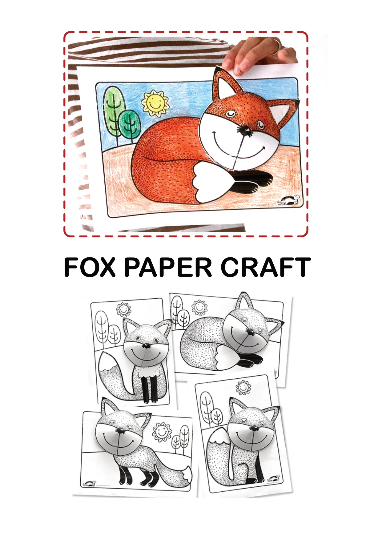 手工着色可爱狐狸