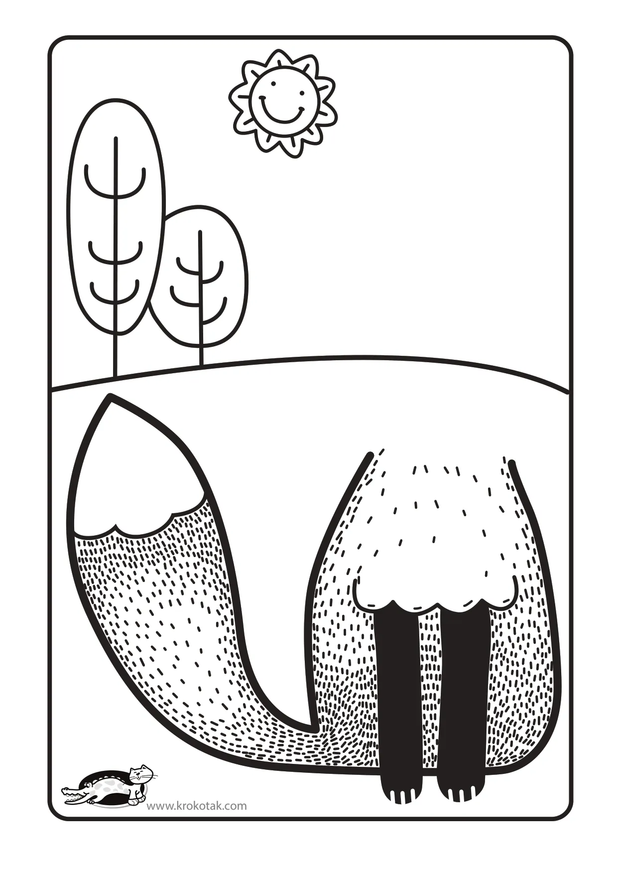 手工着色可爱狐狸