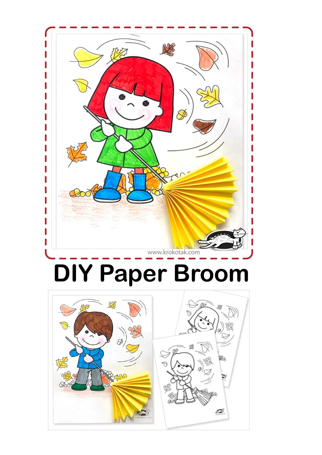 手风琴扫帚手工上色