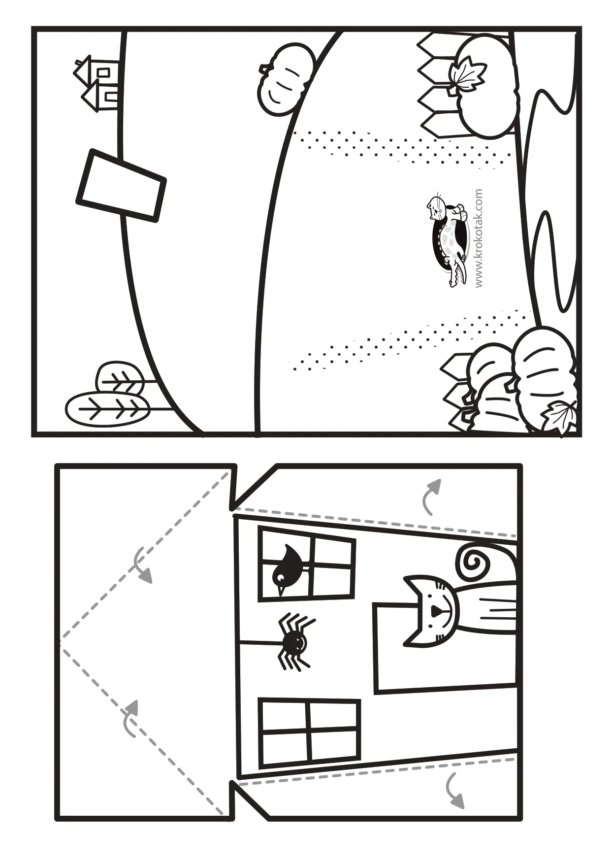 手工着色万圣节元素