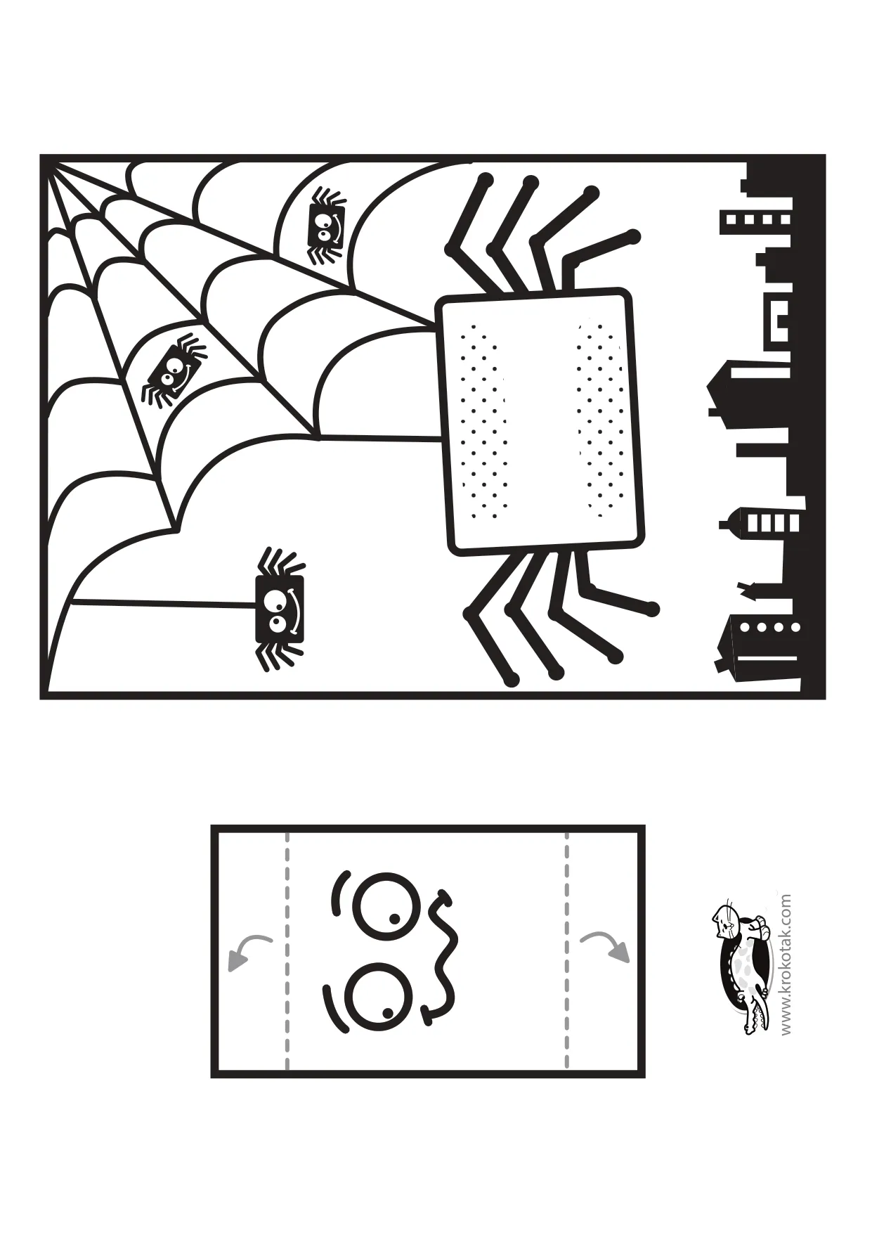 手工着色万圣节元素