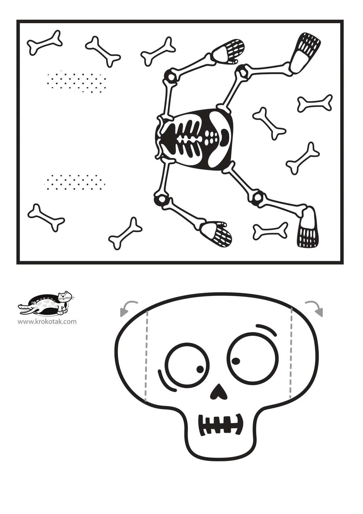 手工着色万圣节元素