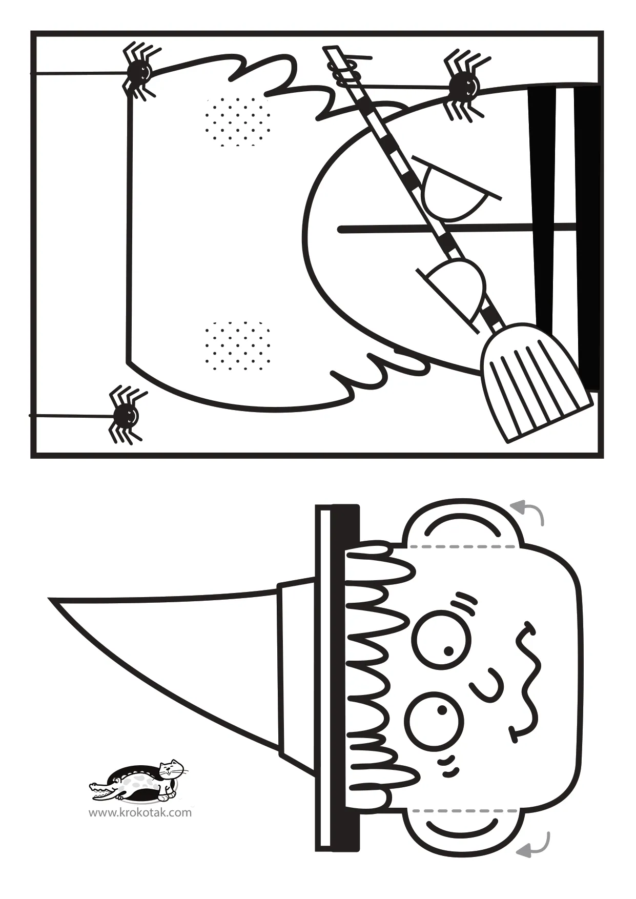 手工着色万圣节元素