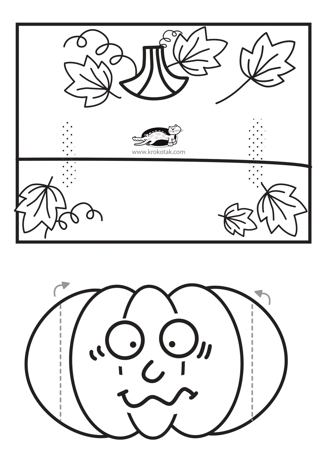 手工着色万圣节元素