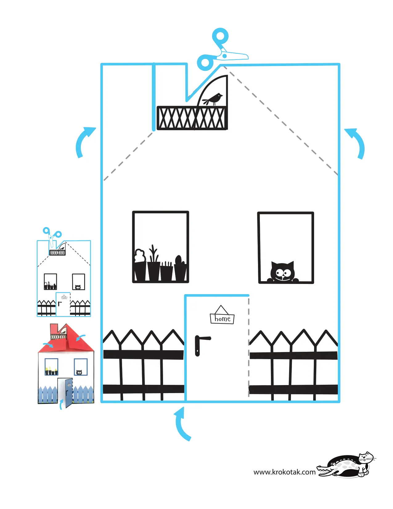 手工上色精细动作剪刀