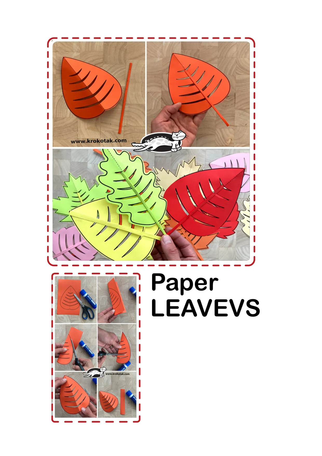 手工给树叶上色