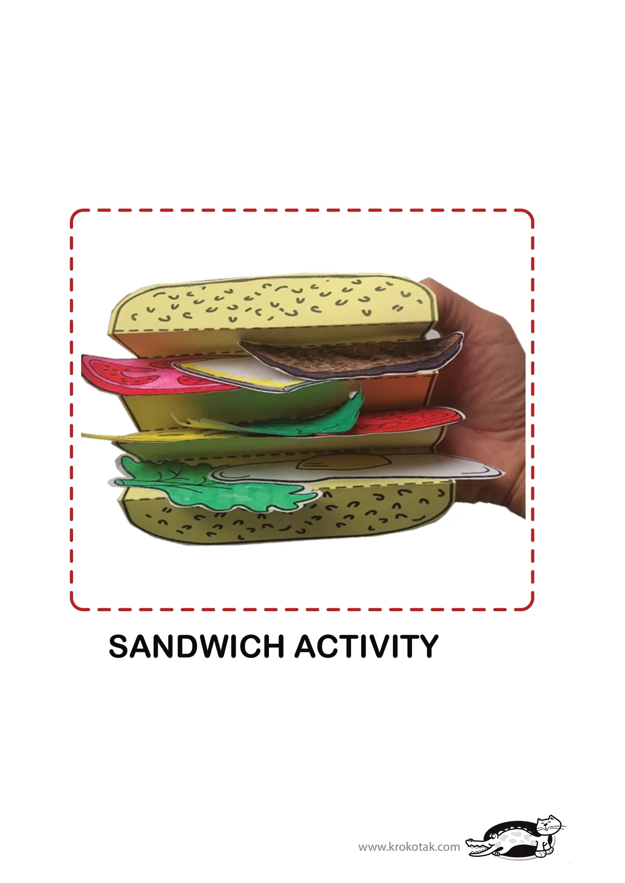 手工着色食物三明治