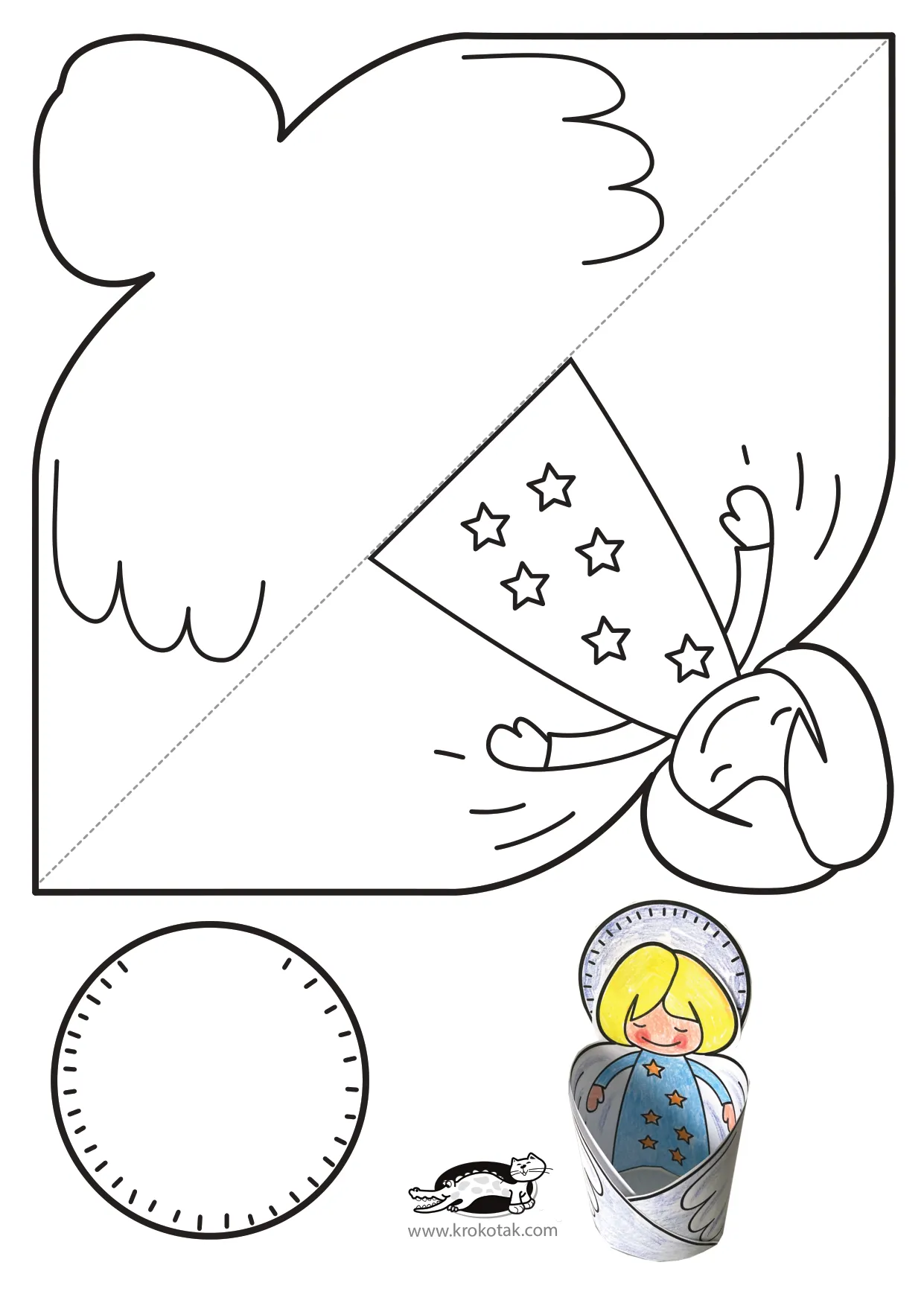 蜡烛圣诞手工上色