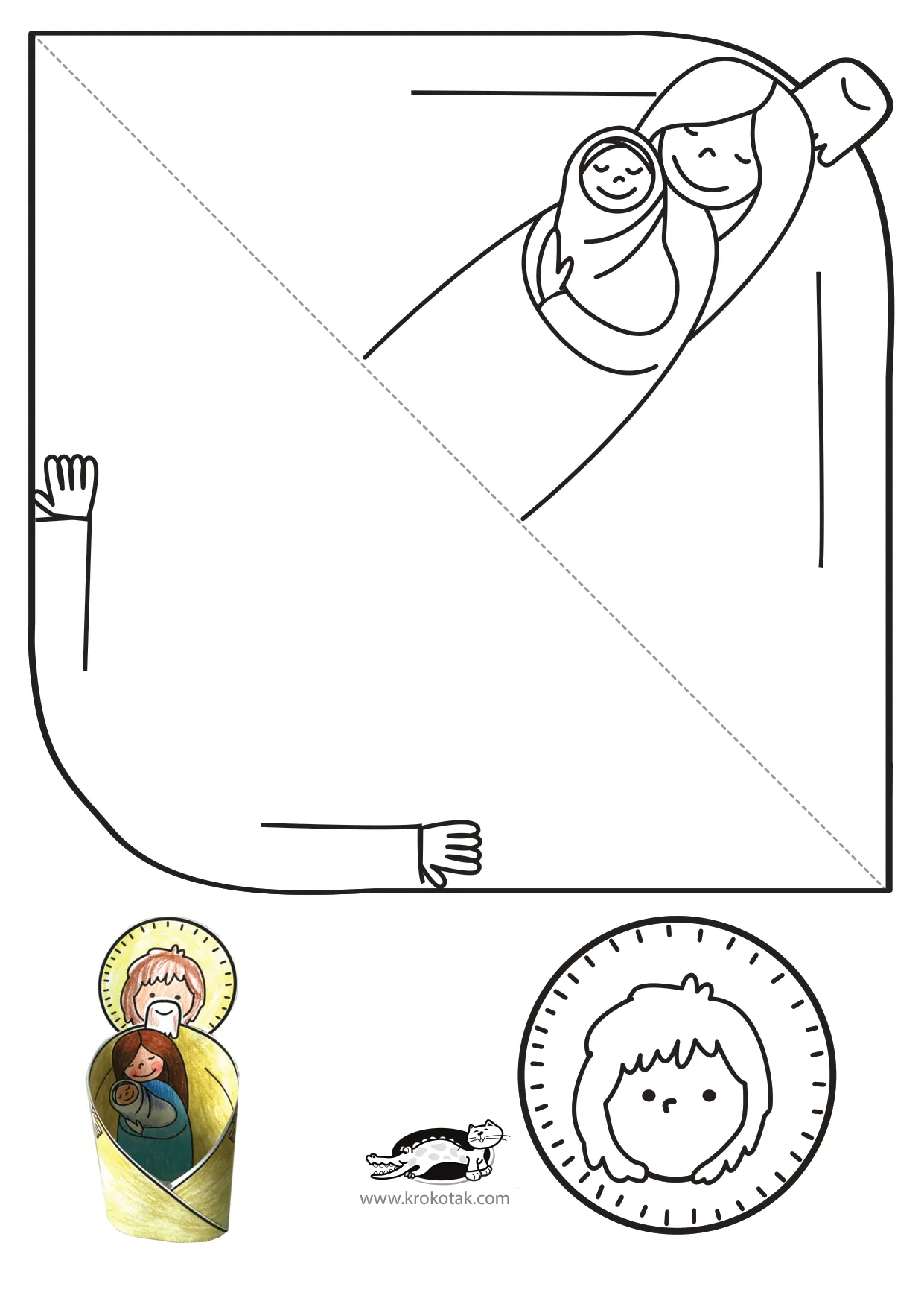 蜡烛圣诞手工上色