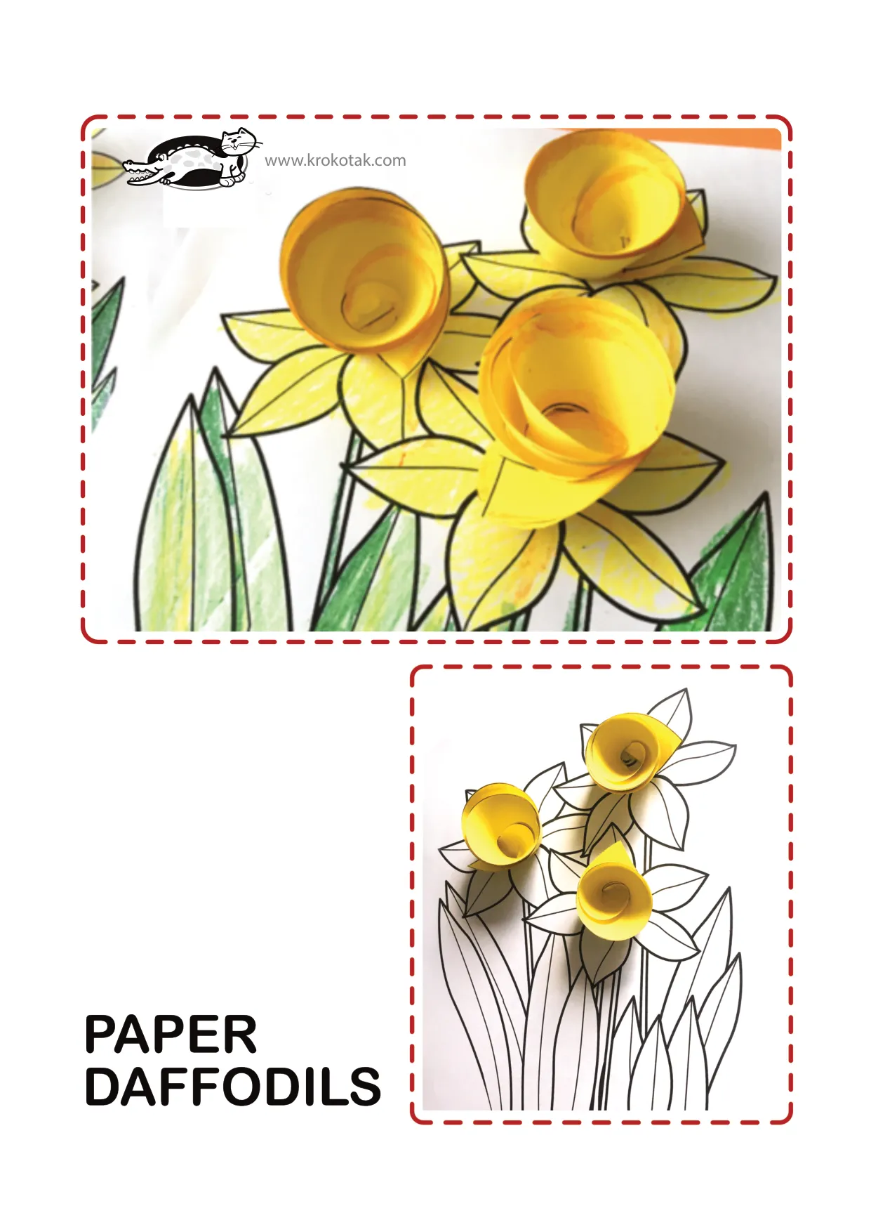 手工着色水仙花花旋