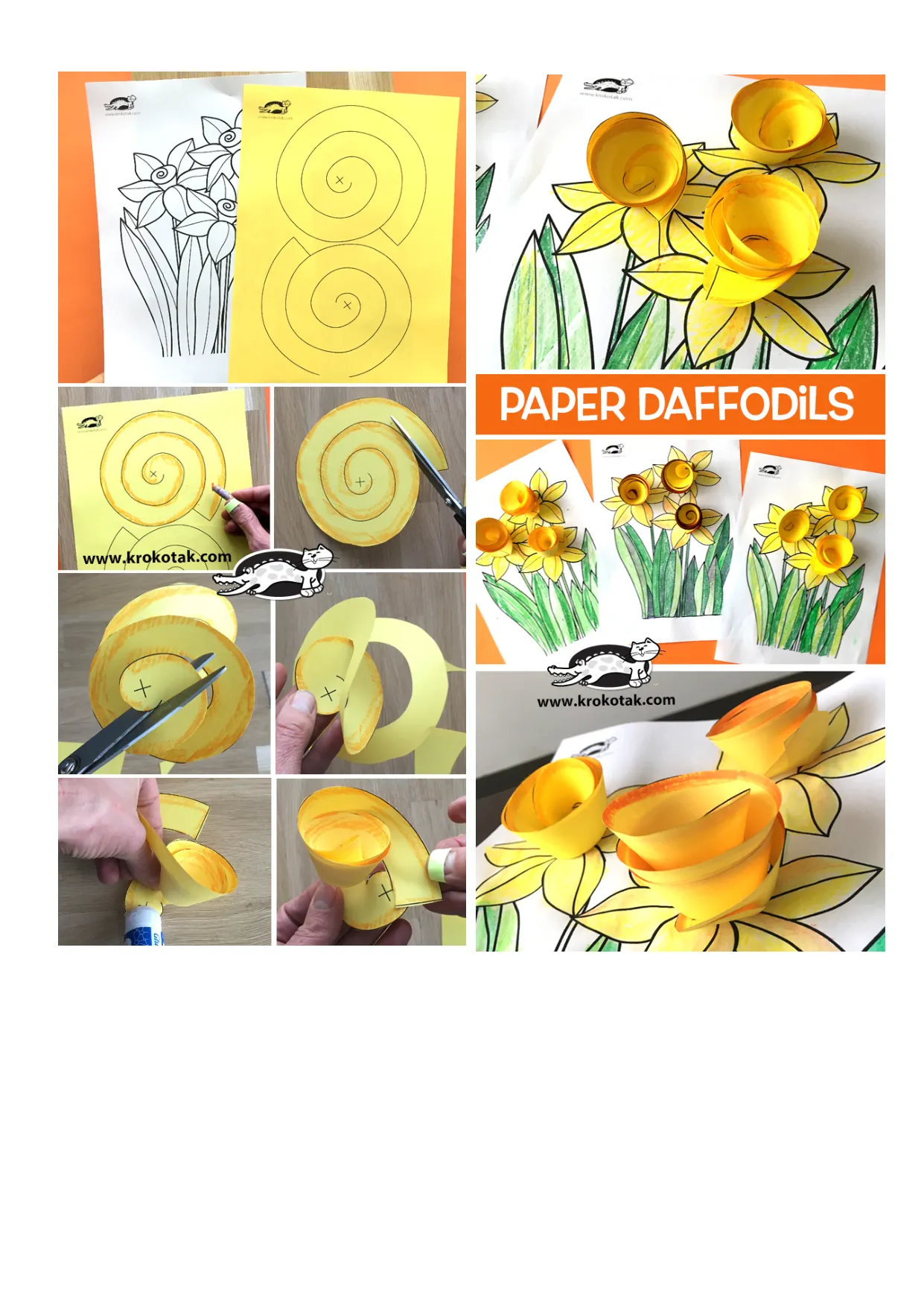 手工着色水仙花花旋