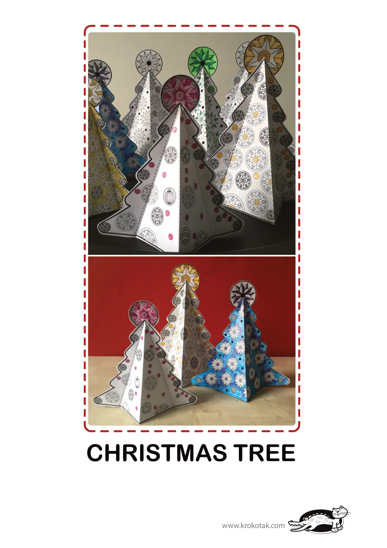 圣诞手工上色树