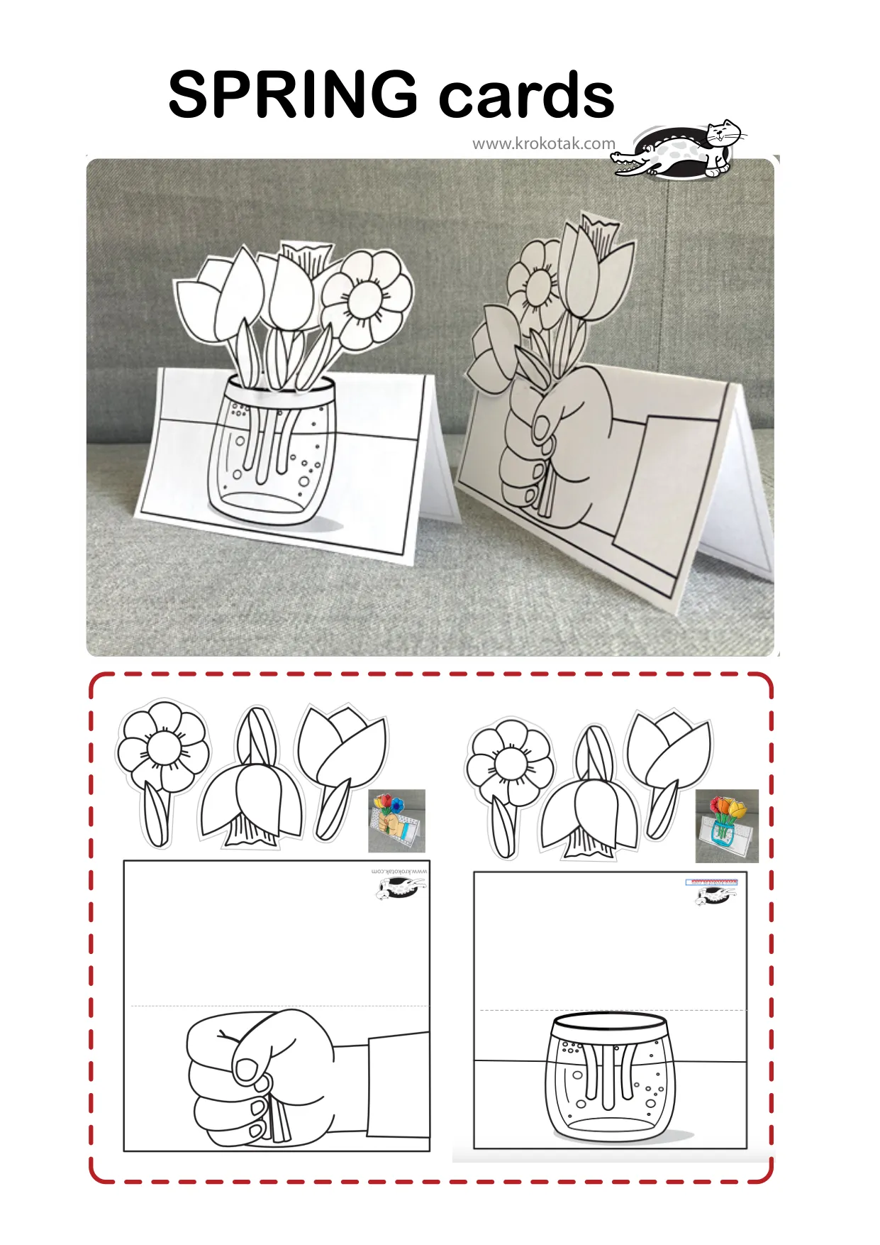 母亲节手工上色花卉