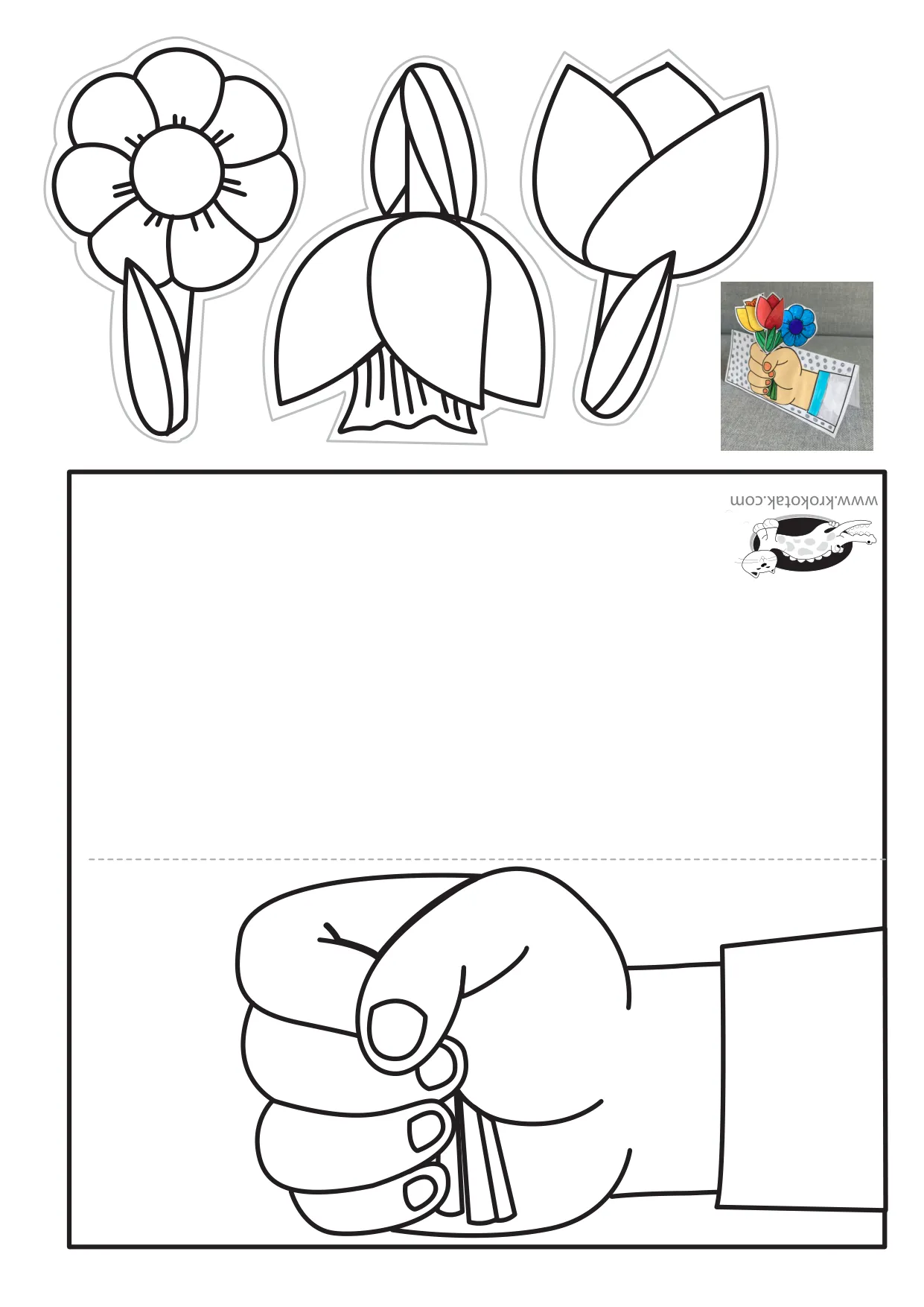 母亲节手工上色花卉