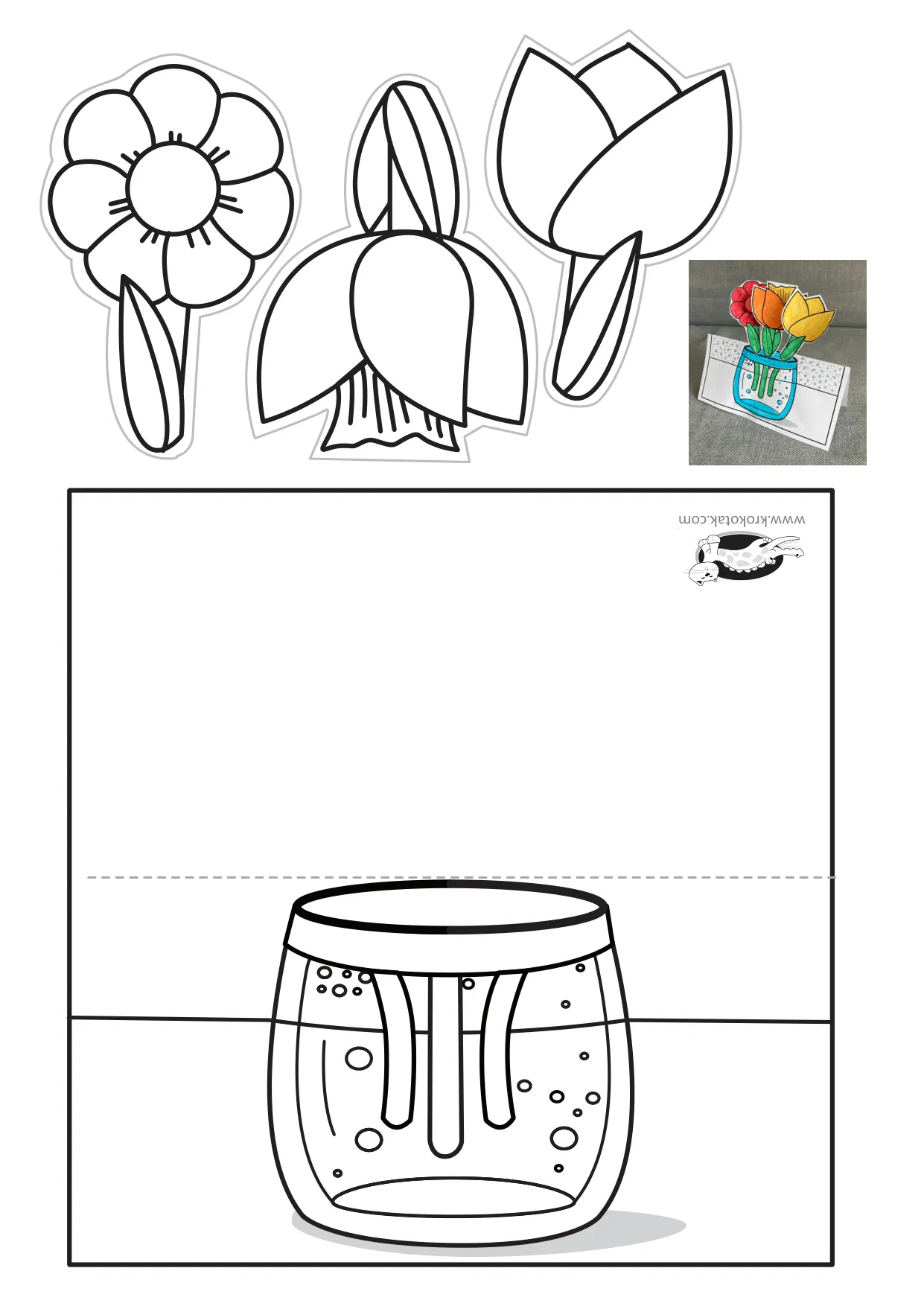 母亲节手工上色花卉