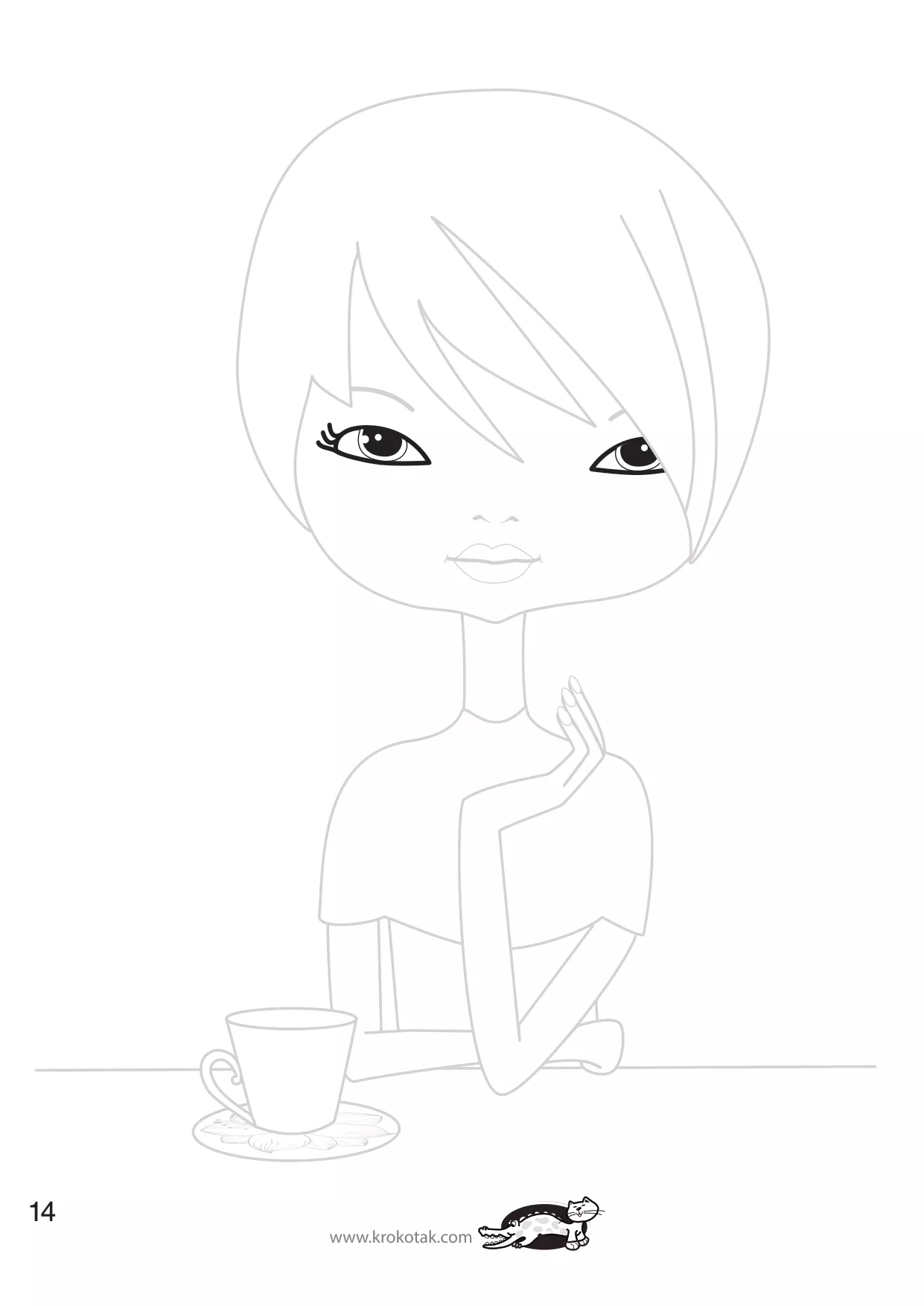 手工着色的女孩