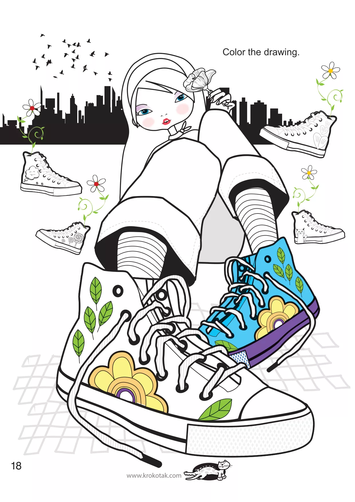 手工着色的女孩