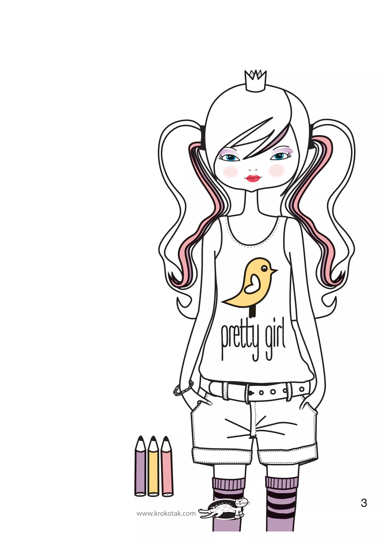 手工着色的女孩