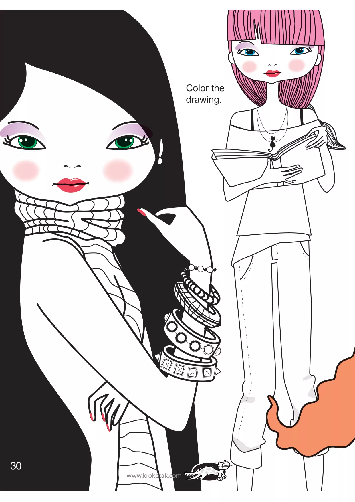 手工着色的女孩