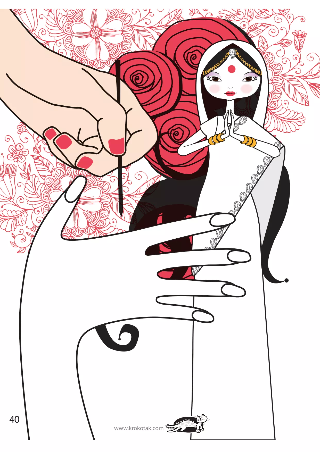 手工着色的女孩