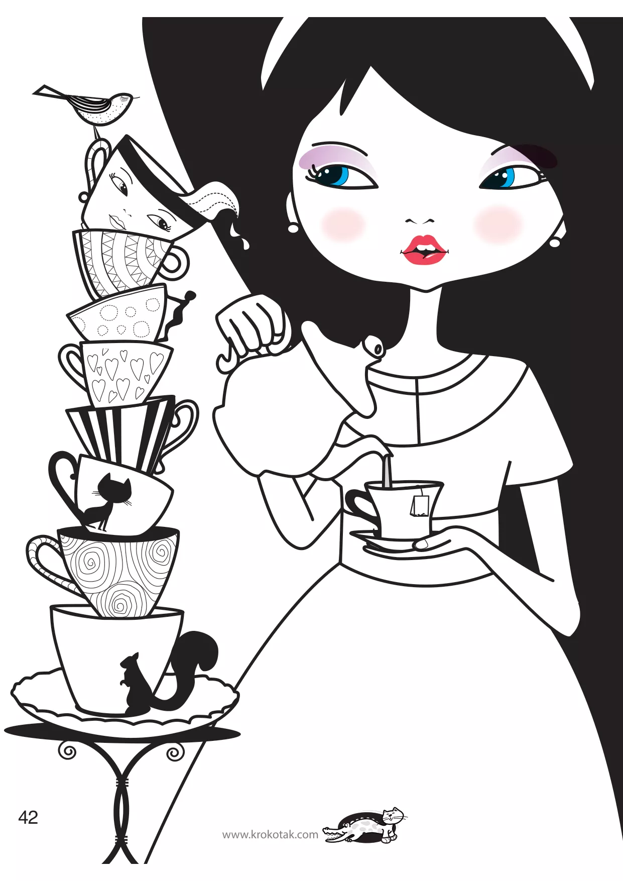 手工着色的女孩