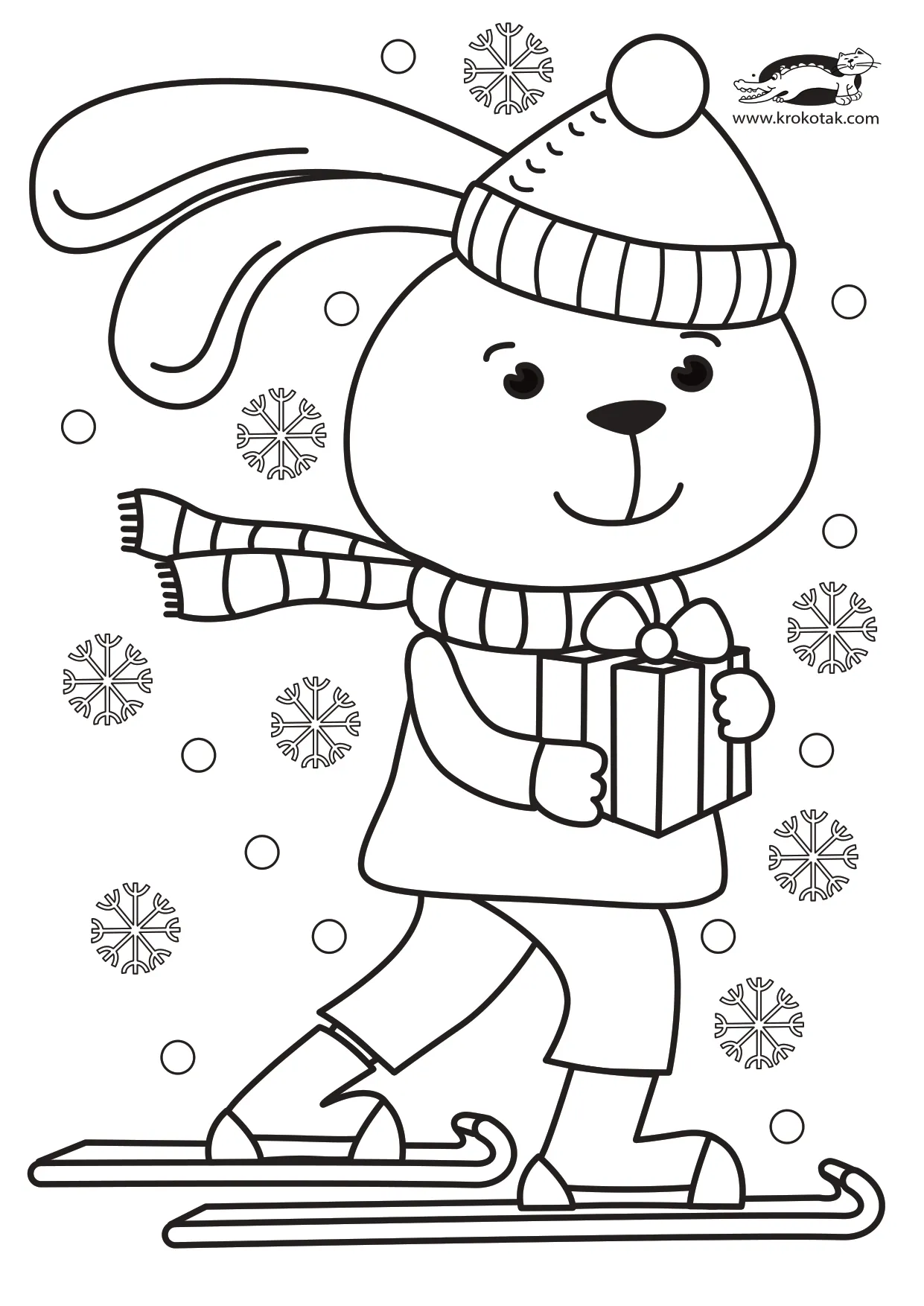 圣诞工艺涂色兔子