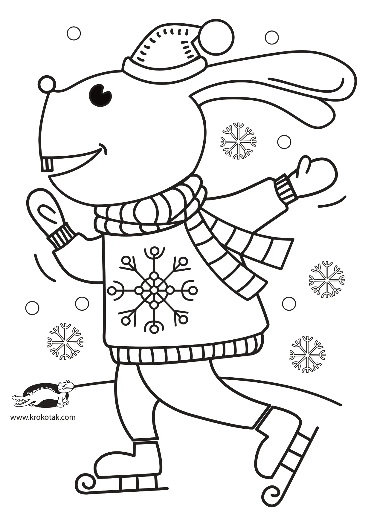 圣诞工艺涂色兔子