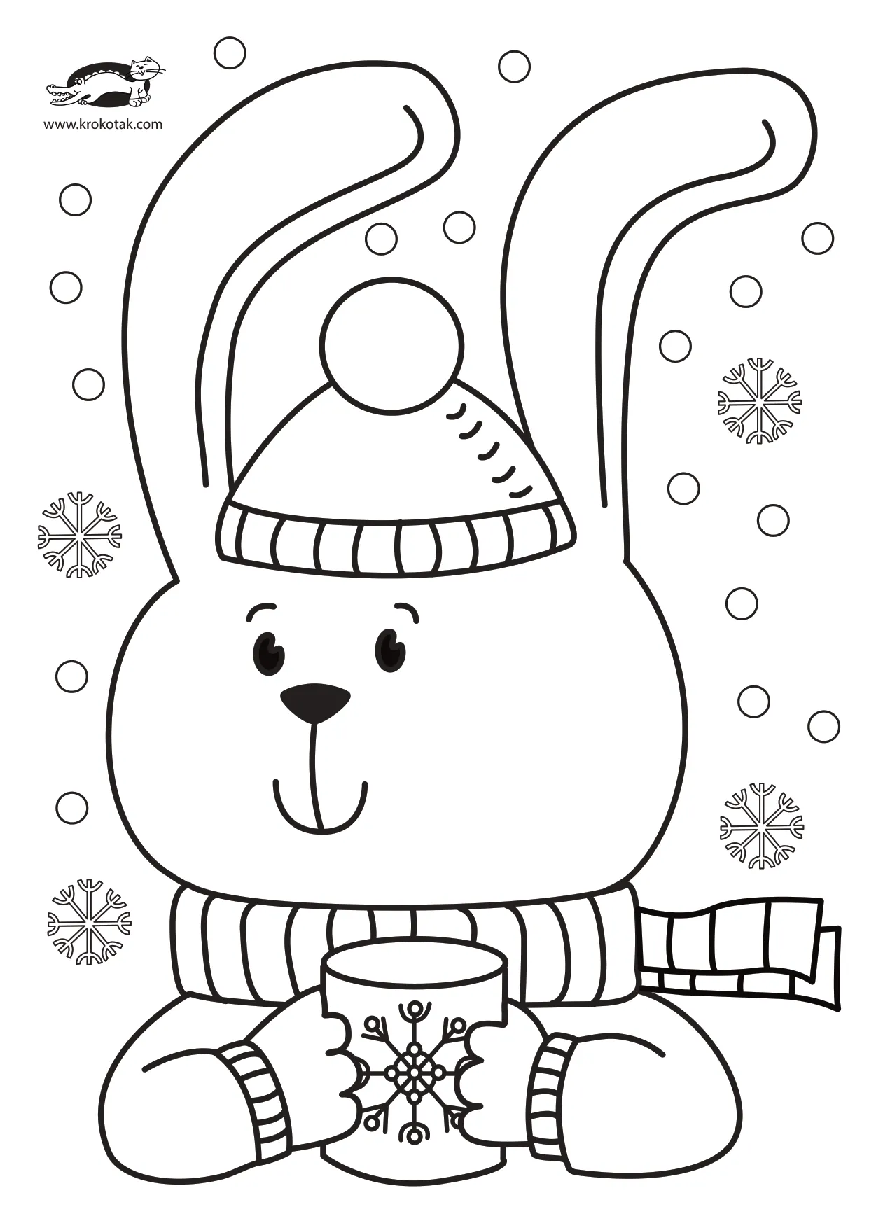 圣诞工艺涂色兔子