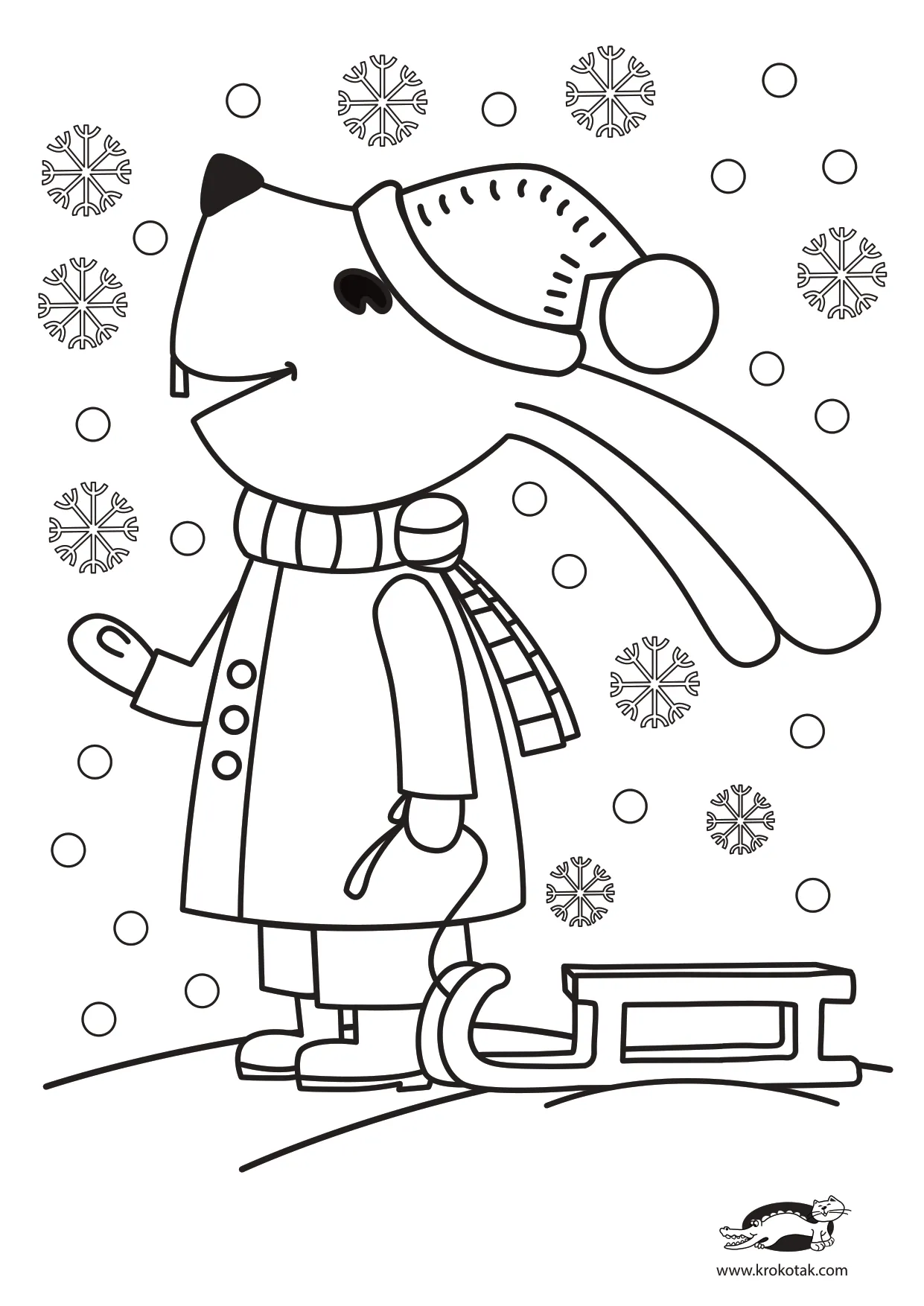 圣诞工艺涂色兔子