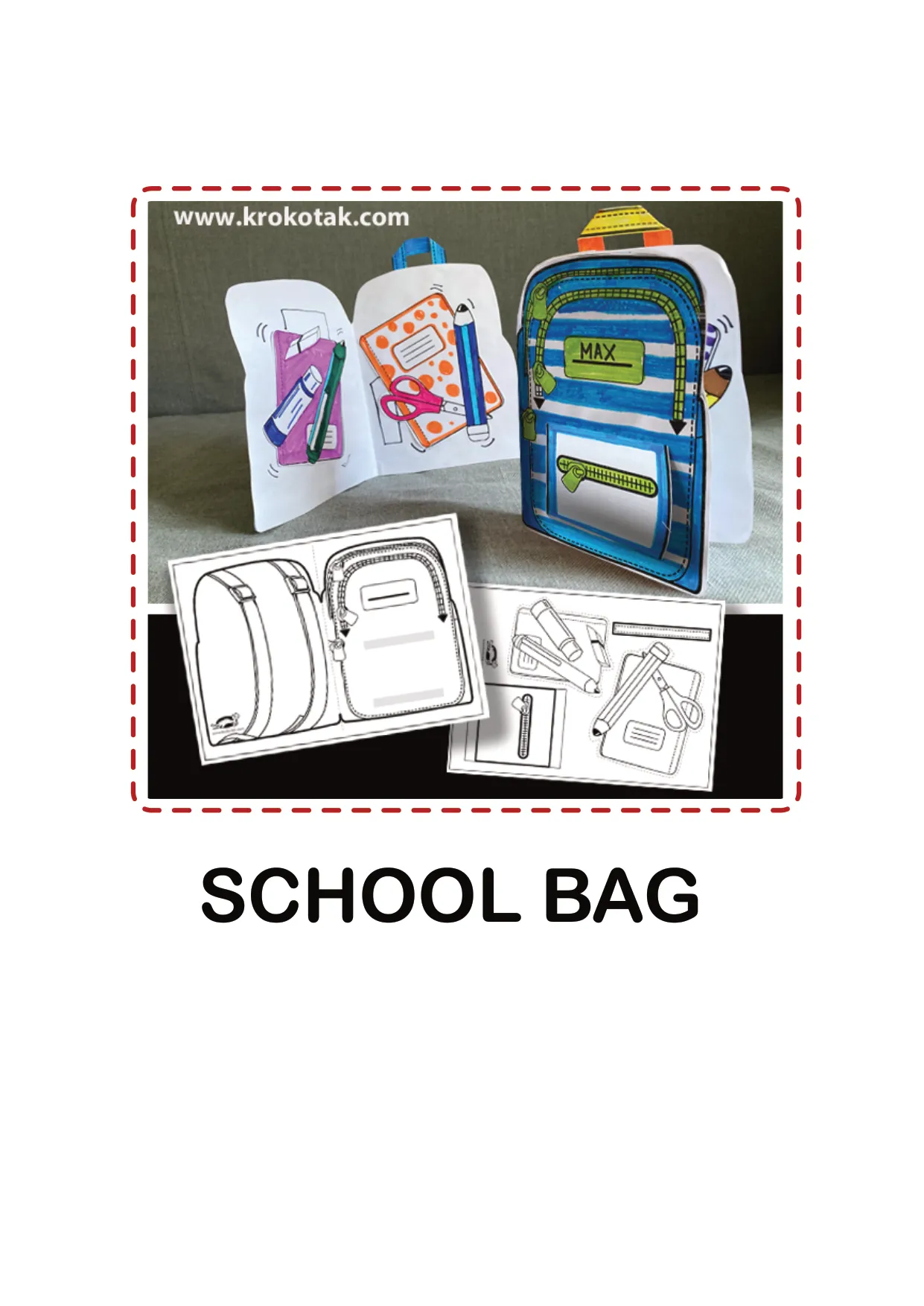 书包手工涂色上学用