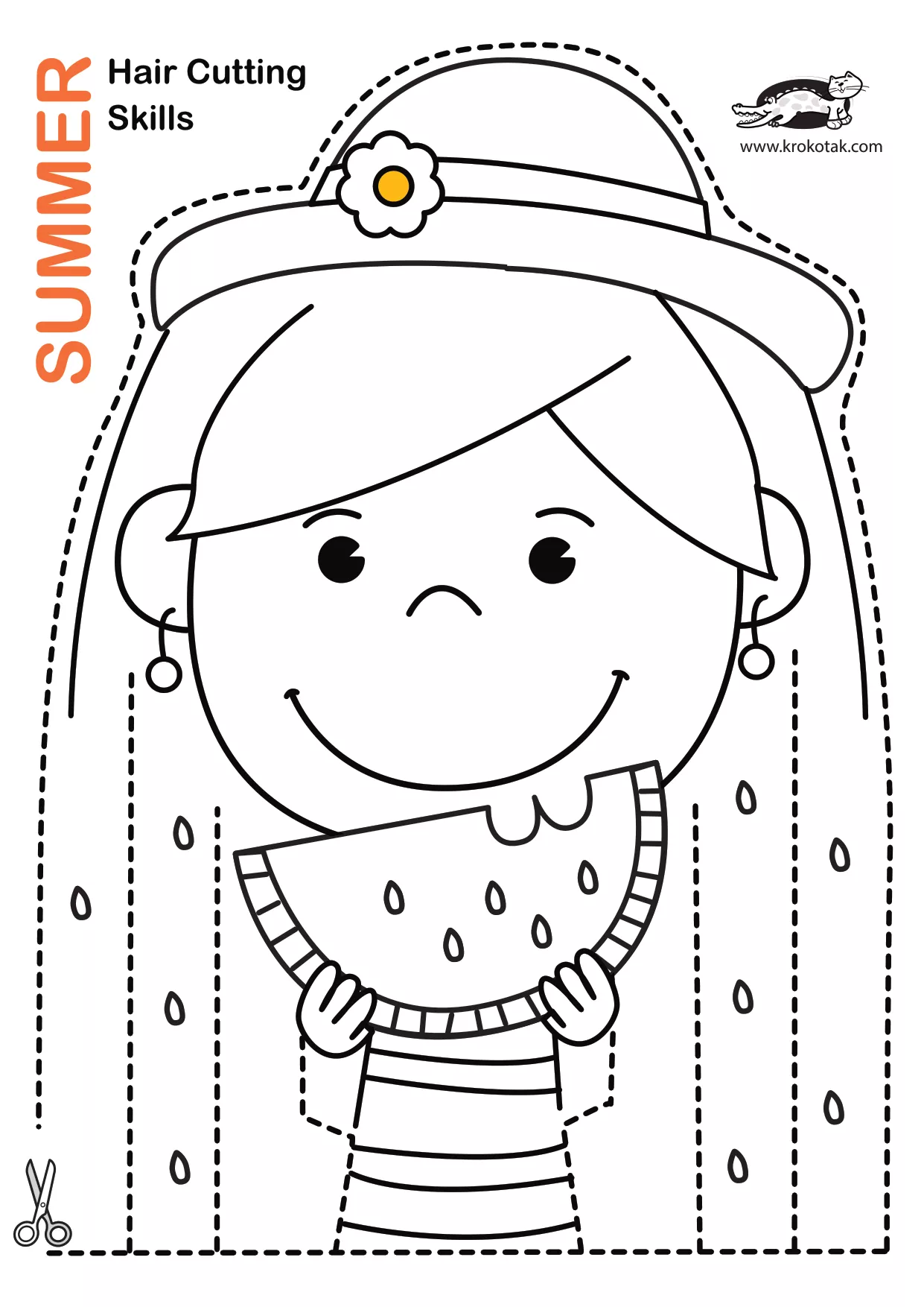 手工着色西瓜剪刀