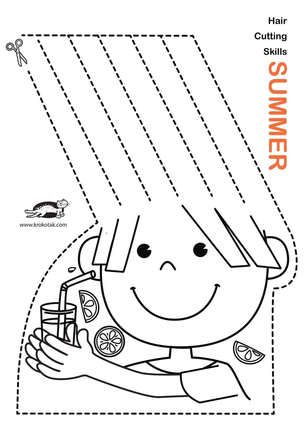 手工着色西瓜剪刀