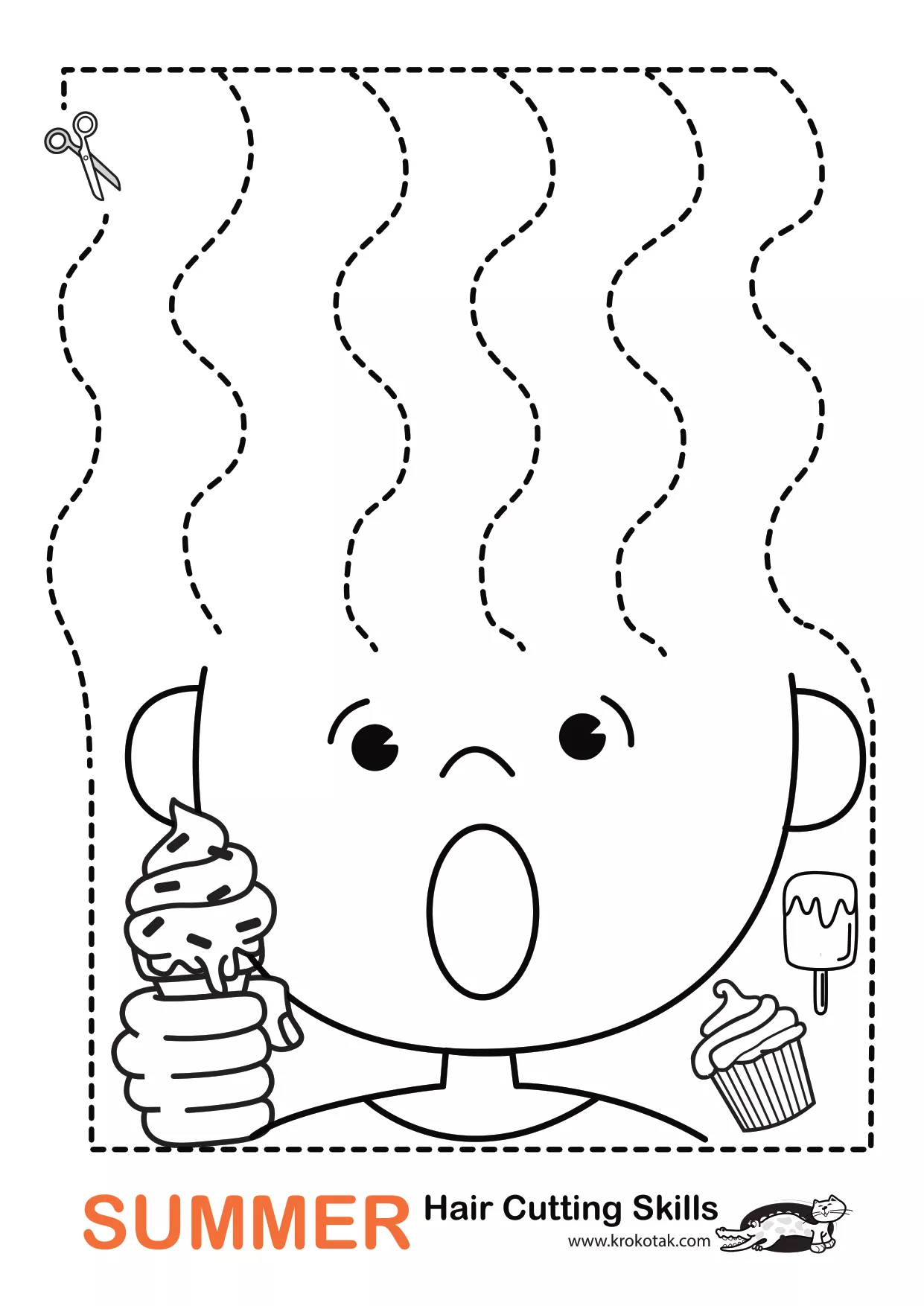 手工着色西瓜剪刀