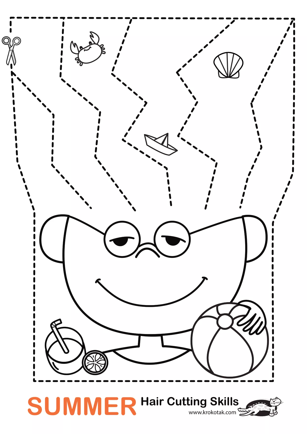 手工着色西瓜剪刀